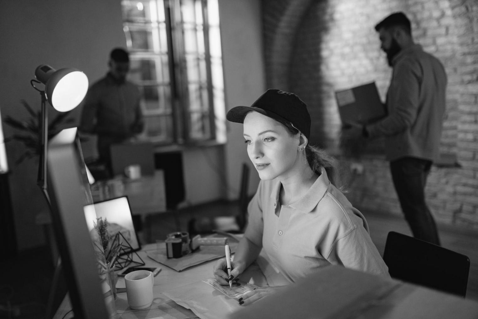 Remote consultation session in progress with website data on screen